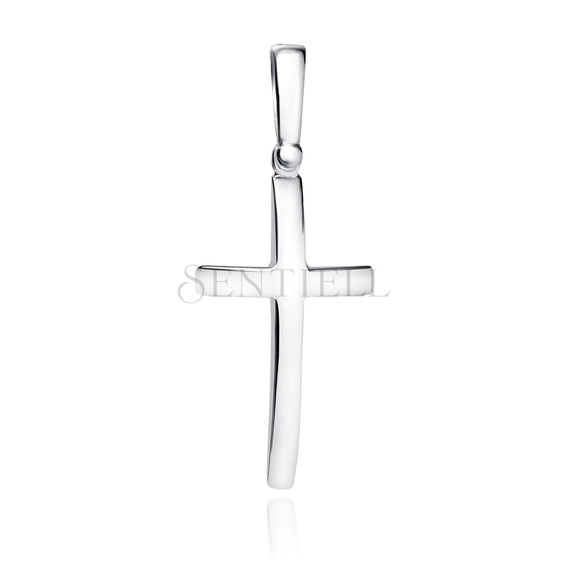Srebrny pr. 925 krzyżyk wypukły w wysokim połysku 33 x 13 mm
