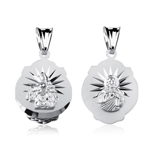 Srebrny pr. 925 medalik Matka Boska Szkaplerzna / Jezus dwustronny 26 x 15 mm