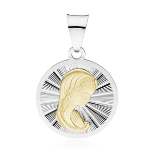 Srebrny pr. 925 medalik Matka Boska Madonna 26 x 17 mm