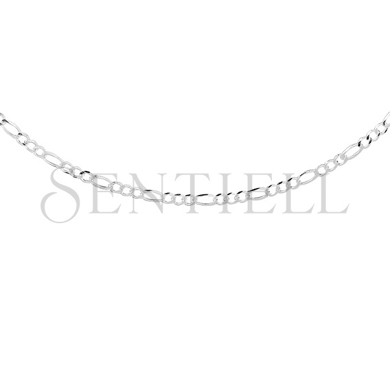 Łańcuszek diamentowany figaro płaskie pr. 925 Ø 050, rodowany