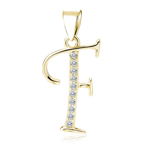 Srebrna pozłacana zawieszka pr.925 literka F