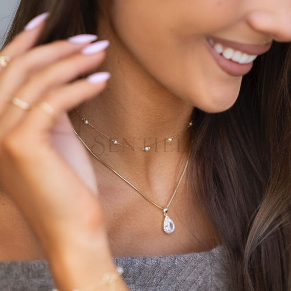 Srebrny pozłacany choker pr.925 z perłami