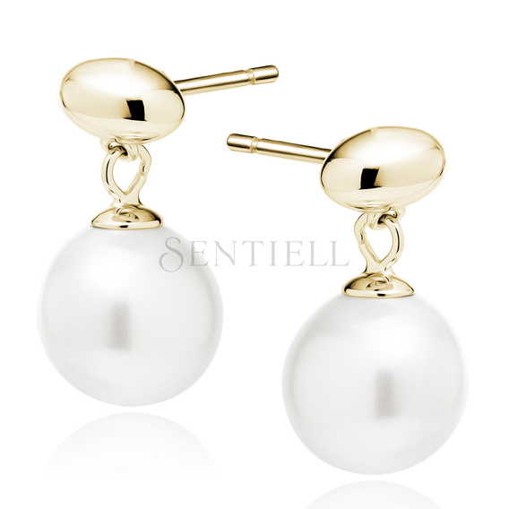 Srebrne pozłacane kolczyki pr. 925 perełki