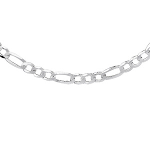 Łańcuszek diamentowany figaro płaskie pr. 925 Ø 150 rodowany