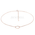 Srebrny pozłacany naszyjnik pr.925 choker z kółkiem - różowe złoto