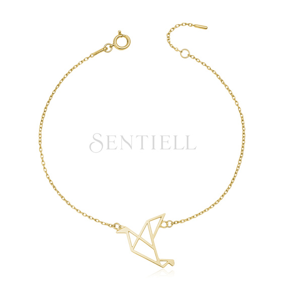 Srebrna bransoletka pr.925 - Origami turkawka pozłacana