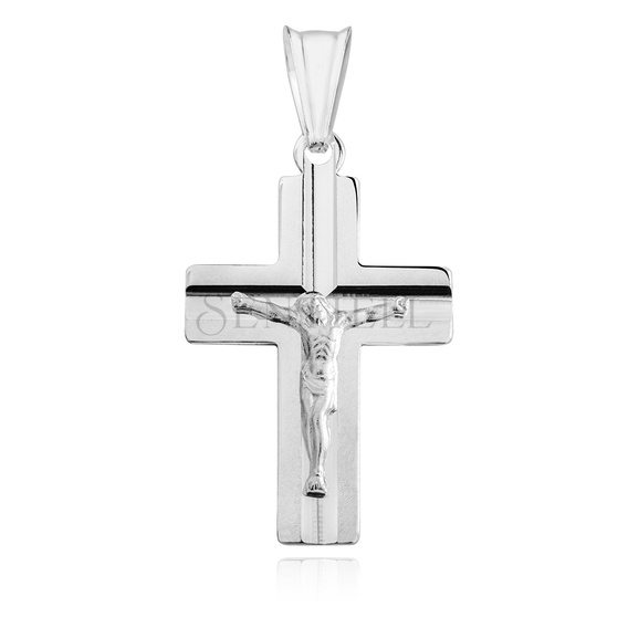 Srebrny pr. 925 krzyżyk z wizerunkiem Chrystusa 40 x 19 mm