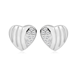 Srebrne kolczyki pr. 925 Cyrkonia microsetting serca