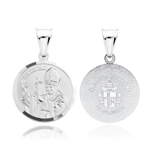 Srebrny pr. 925 medalik z wizerunkiem Świętego Papieża Jana Pawła II 32 x 20 mm