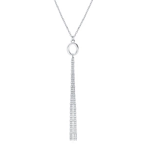 Srebrny naszyjnik pr.925 - owal z łańcuszkami