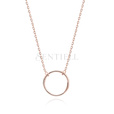 Srebrny pozłacany naszyjnik pr.925 choker z kółkiem - różowe złoto