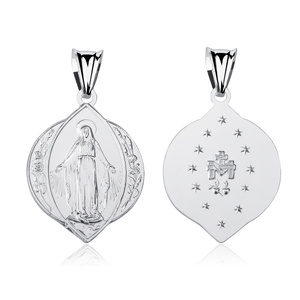 Srebrny pr. 925 medalik Matka Boska Cudowna 36 x 20 mm