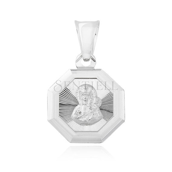 Srebrny pr. 925 medalik Matka Boska Częstochowska 20 x 12 mm