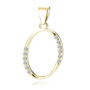 Srebrna pozłacana zawieszka pr.925 literka O