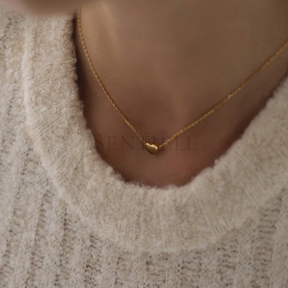 Srebrny naszyjnik pr.925 pozłacany choker z serduszkiem