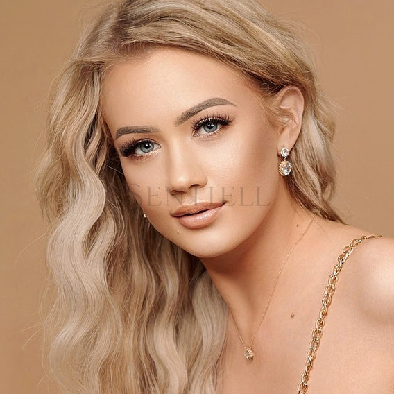 Srebrny pozłacany naszyjnik pr.925 z białymi cyrkoniami