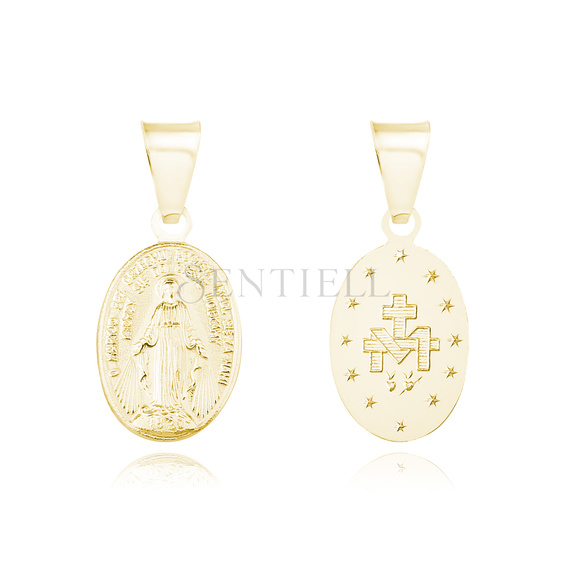 Srebrny pr. 925 pozłacany medalik Matka Boska Cudowna 9 x 21 mm