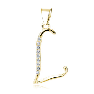 Srebrna pozłacana zawieszka pr.925 literka L