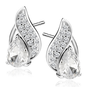 Srebrne pr.925 kolczyki cyrkonia biała