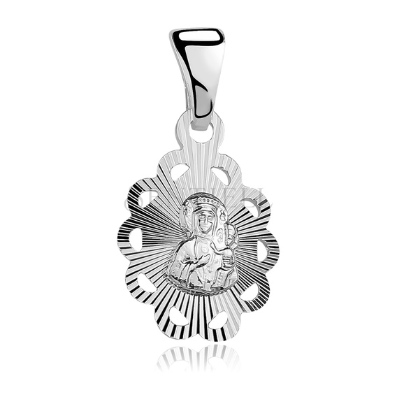 Srebrny pr. 925 medalik Matka Boska Częstochowska 25 x 12 mm