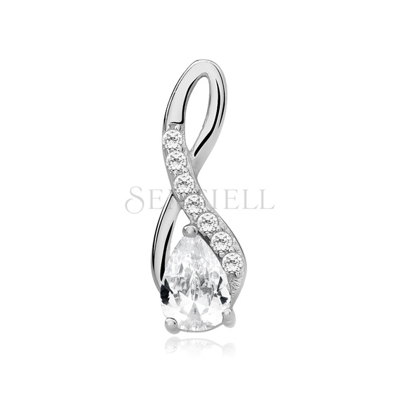 Srebrna zawieszka pr.925 biała cyrkonia