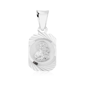 Srebrny pr. 925 medalik Matka Boska Częstochowska 20 x 8 mm