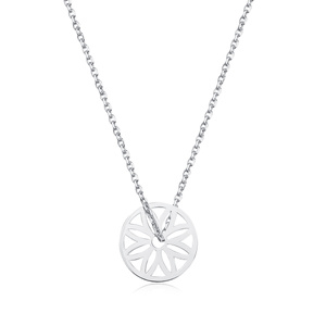 Srebrny naszyjnik pr.925 - kółeczko z ażurowym kwiatkiem