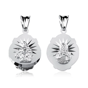 Srebrny pr. 925 medalik Matka Boska Szkaplerzna / Jezus dwustronny 26 x 15 mm