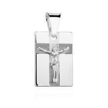 Srebrny diamentowany medalik pr.925 Jezus na krzyżu